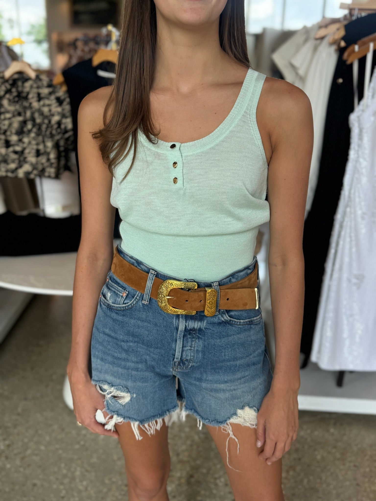 Jelly Mint Zaya Knit Tank - Amor Lafayette