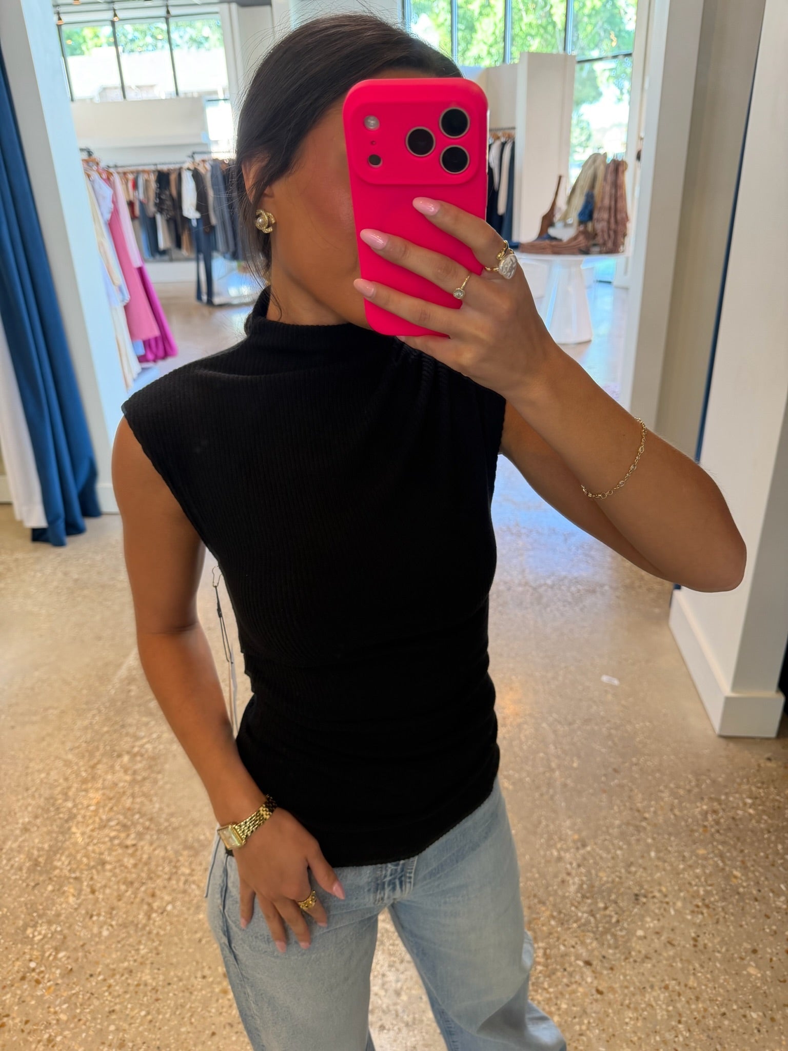 Jet Black Arielle Draped Wrap Top - Amor Lafayette