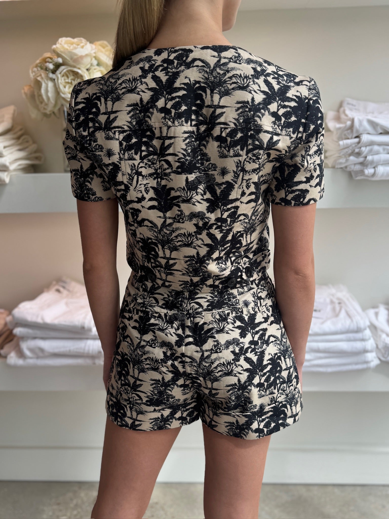 Jet/Natural Nara Cuffed Shorts - Amor Lafayette
