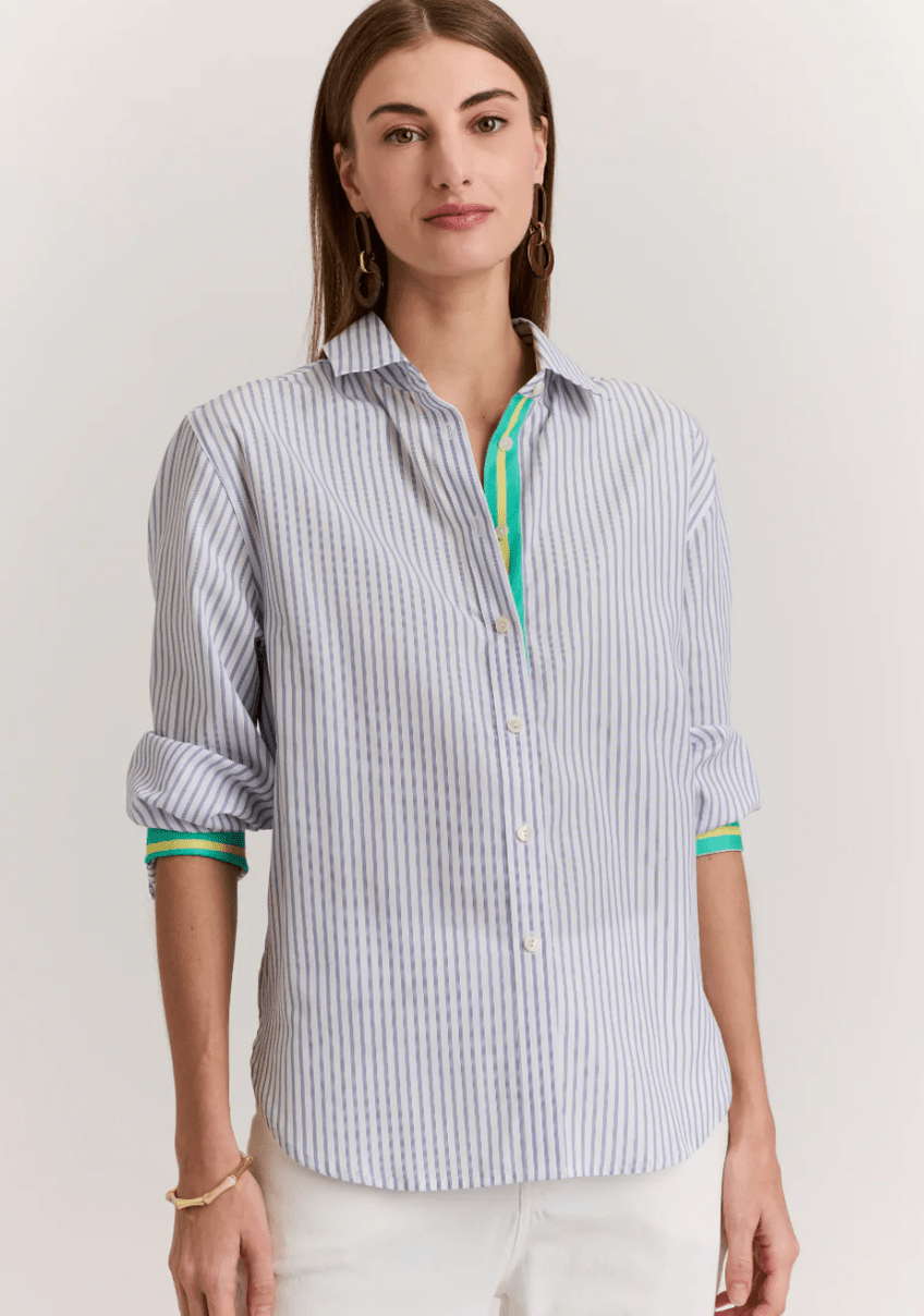 Juliana Contrast Stripe Long Sleeve Top - Amor Lafayette