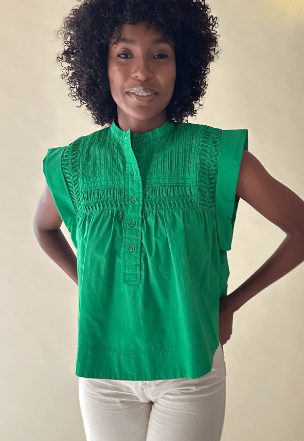 Kelly Green Becca Blouse - Amor Lafayette