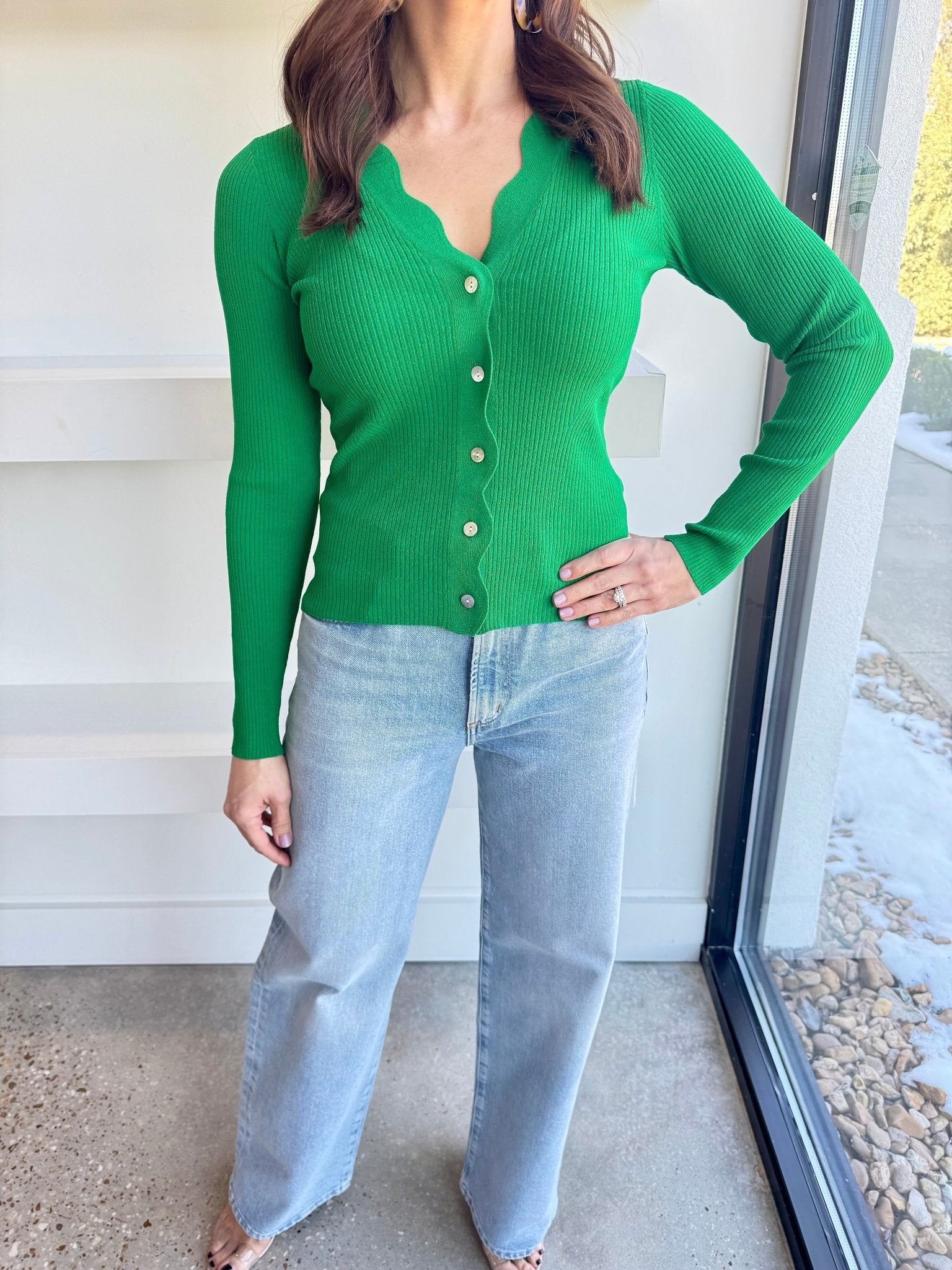 Kelly Green Dita Sweater - Amor Lafayette