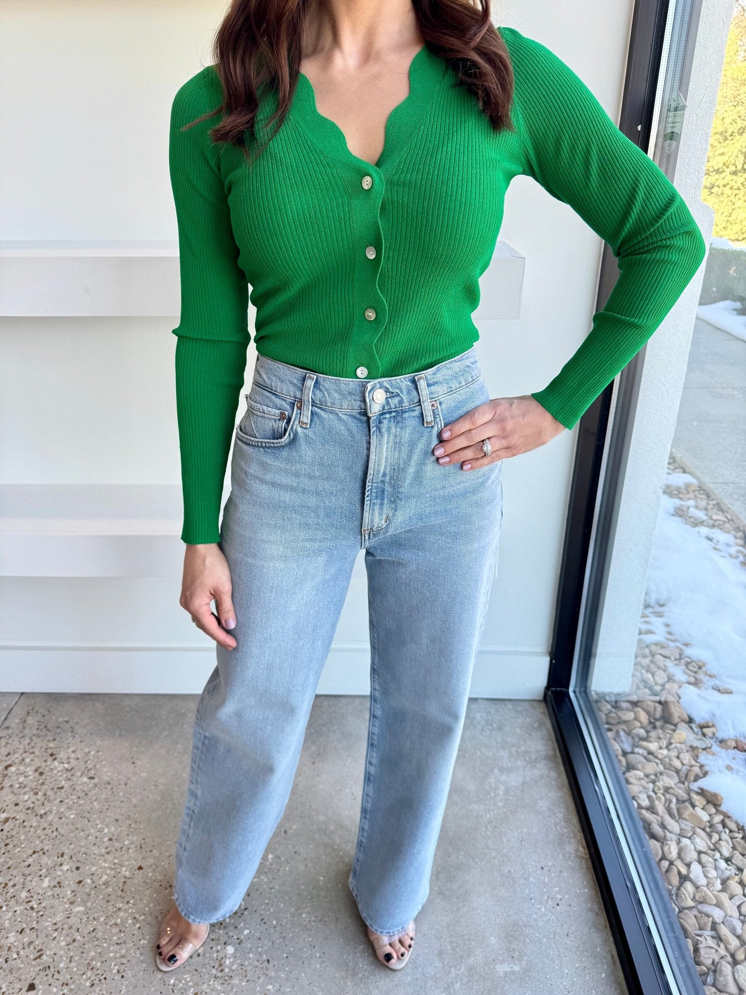 Kelly Green Dita Sweater - Amor Lafayette