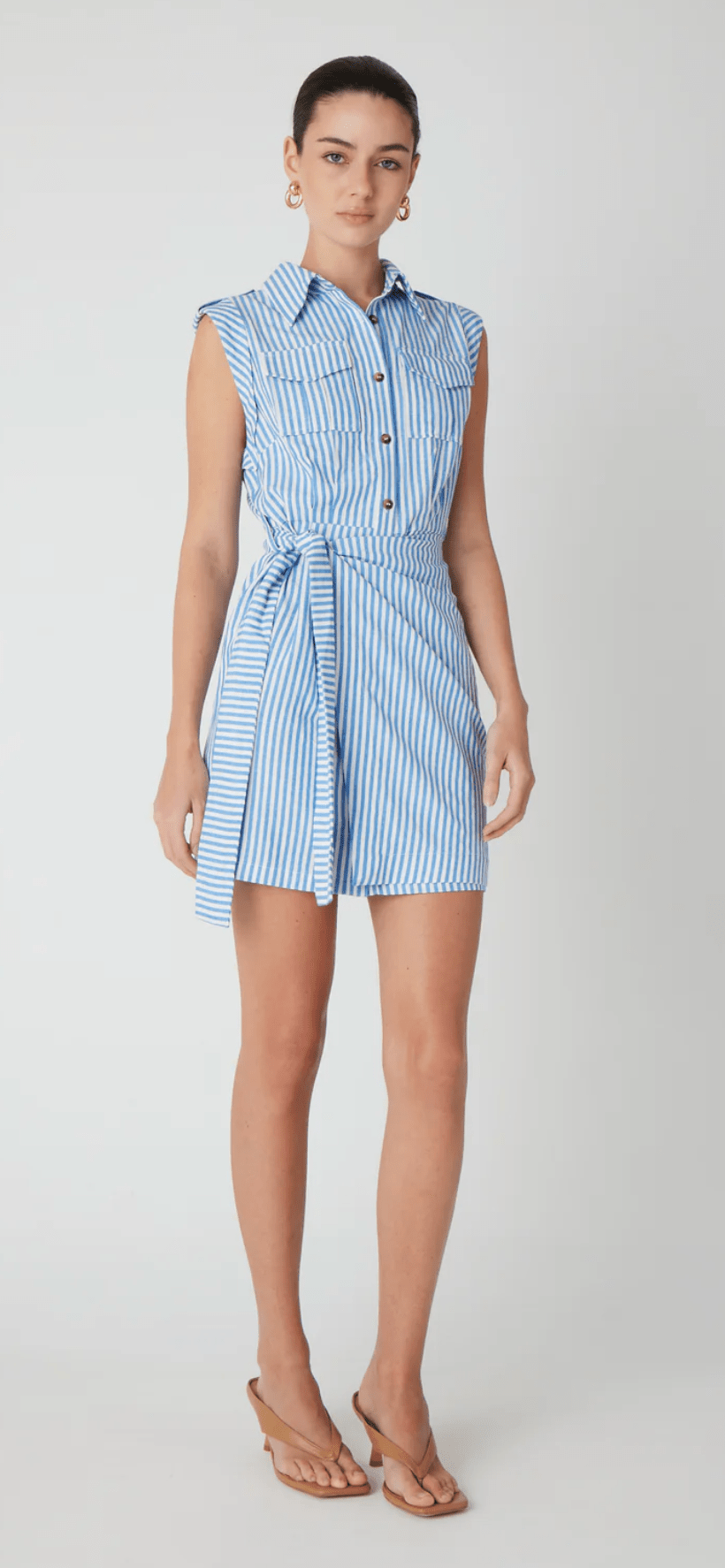 blue dress with white stripe on side Royal Blue White Side Stripe Dress