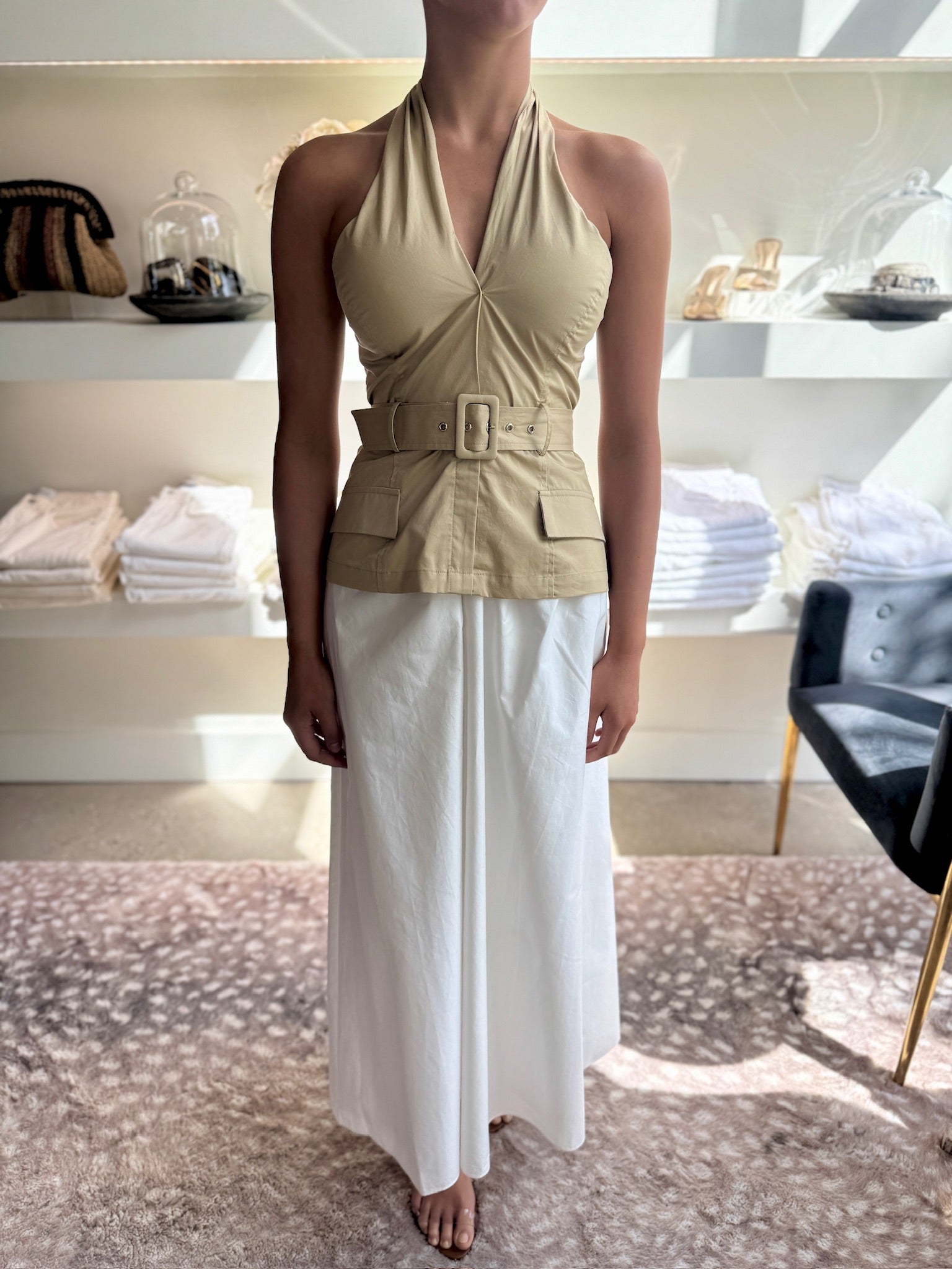 Khaki Aleda Dress - Amor Lafayette