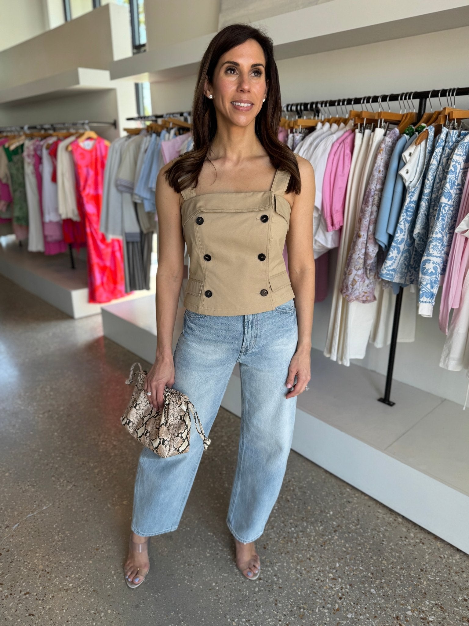 Khaki Trench Top - Amor Lafayette