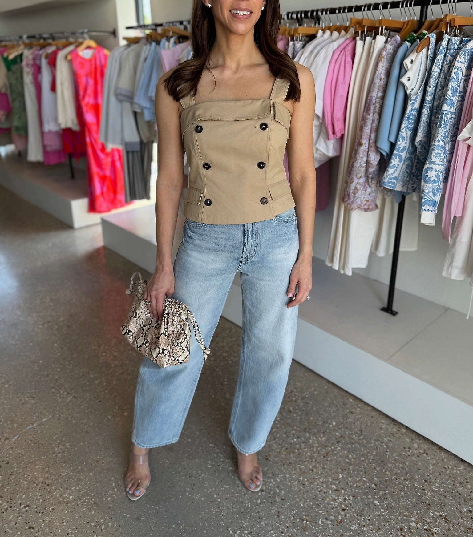 Khaki Trench Top - Amor Lafayette