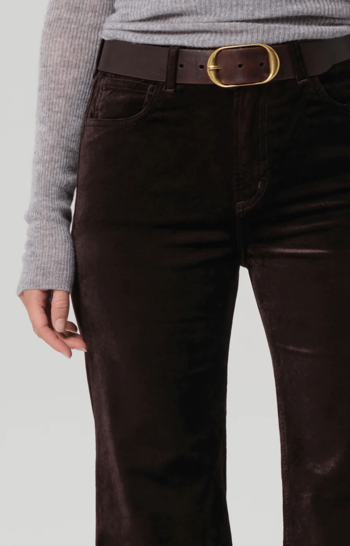 Kimberly 70's Flare In Espresso Velvet - Amor Lafayette