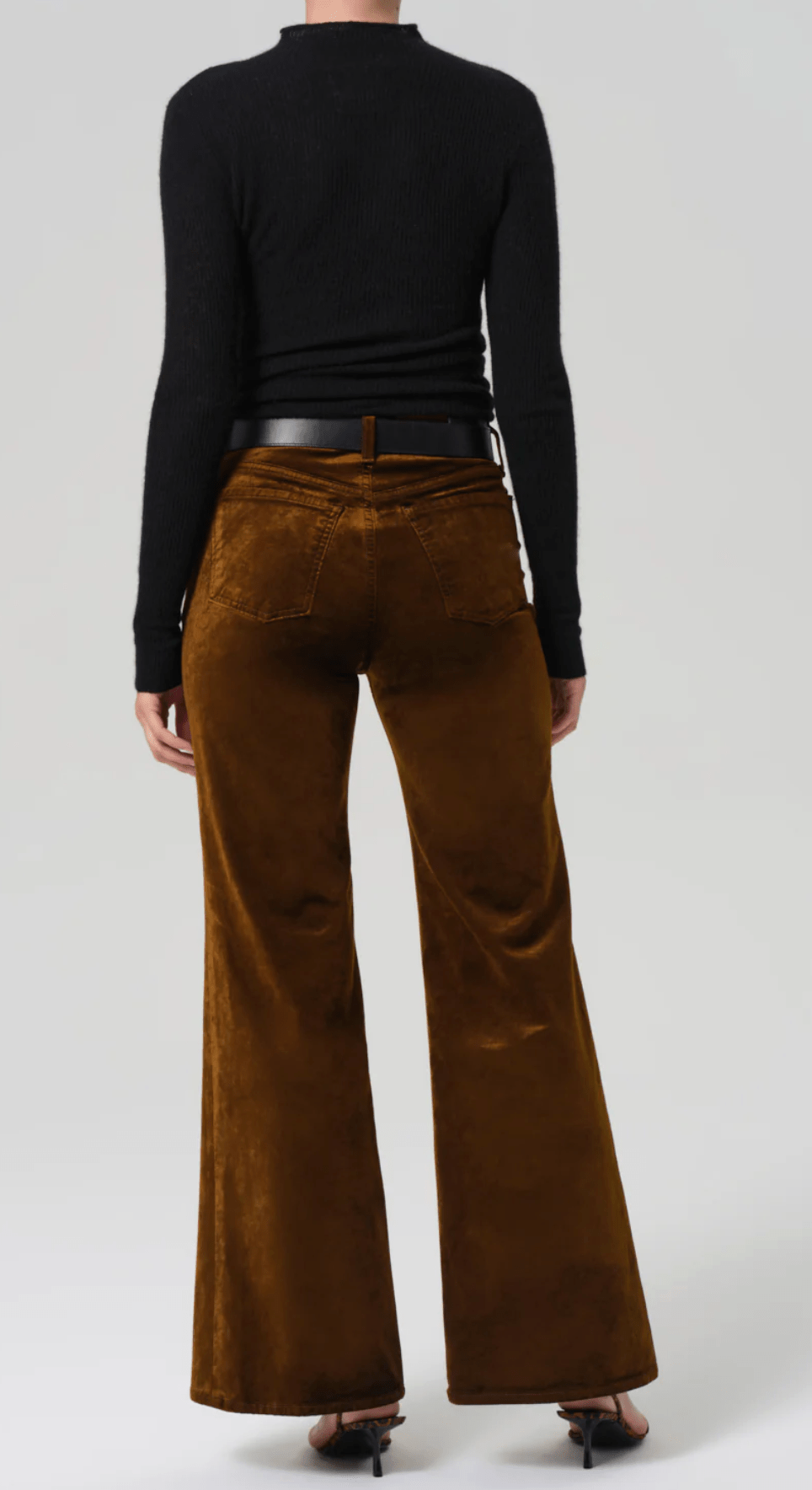 Kimberly 70's Flare In Golden Velvet - Amor Lafayette