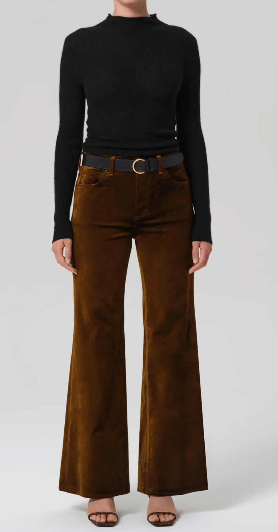 Kimberly 70's Flare In Golden Velvet - Amor Lafayette