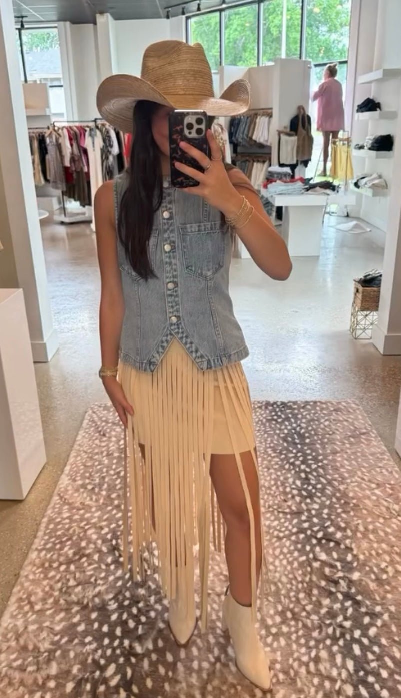 Knit Fringe Skirt - Amor Lafayette