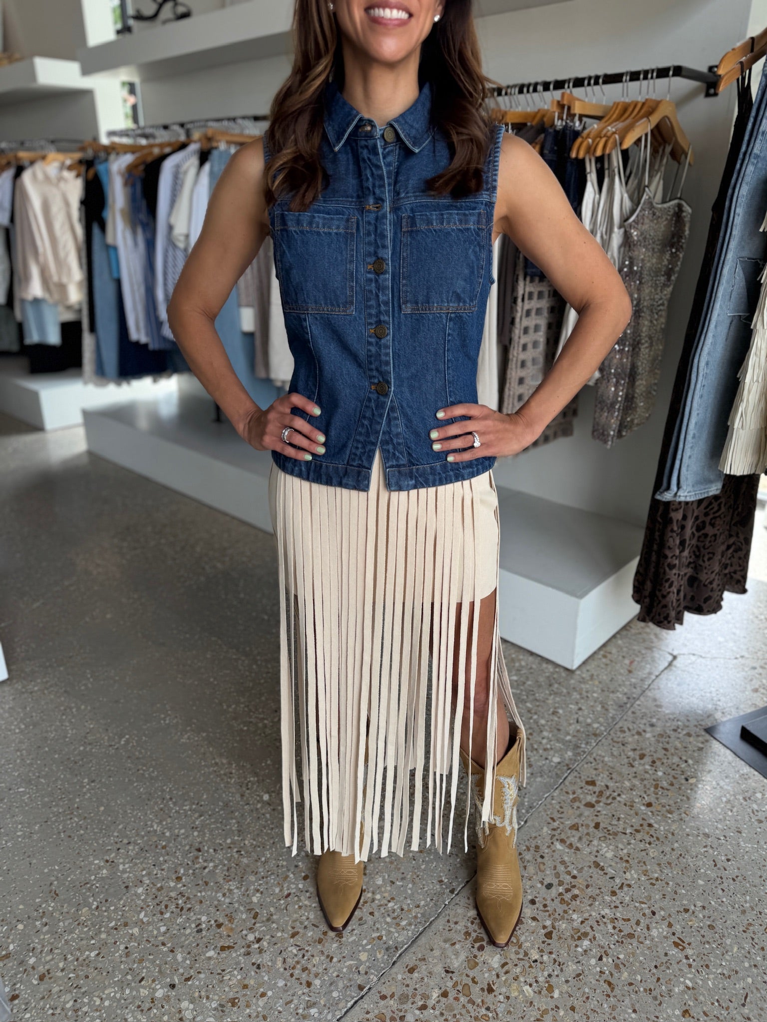 Knit Fringe Skirt - Amor Lafayette