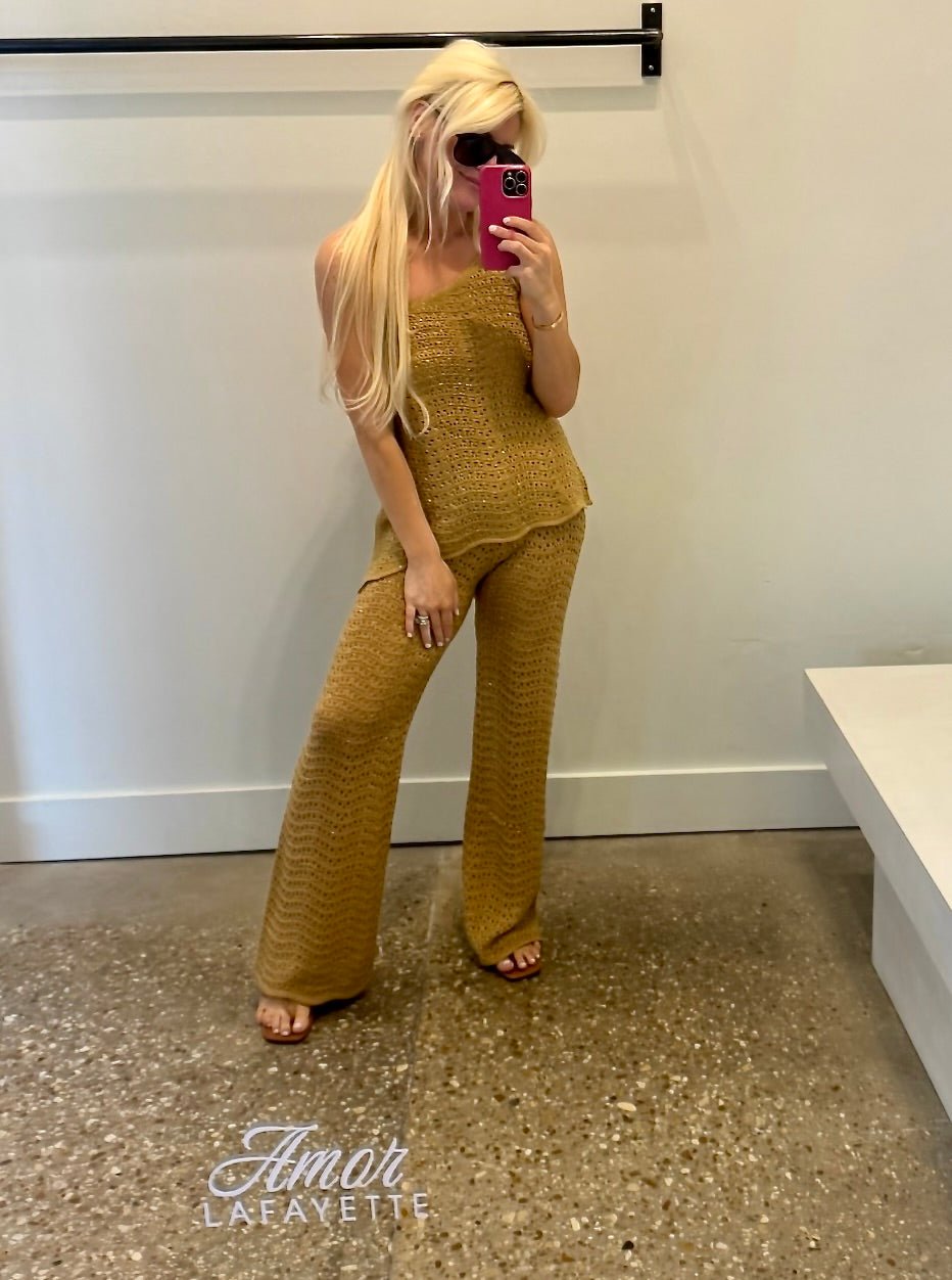 Knit Lurex One Shoulder Top - Amor Lafayette