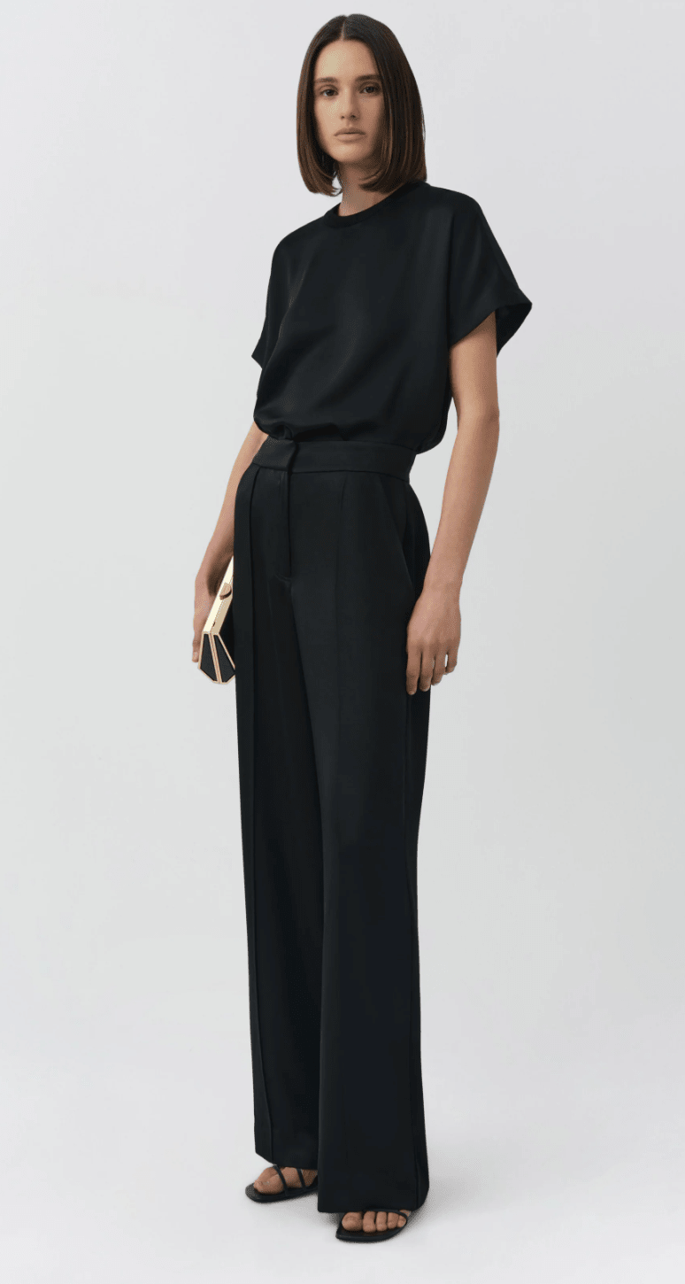 Kyra Wide Leg Pant in Black - Amor Lafayette