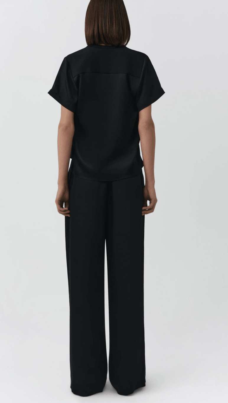 Kyra Wide Leg Pant in Black - Amor Lafayette
