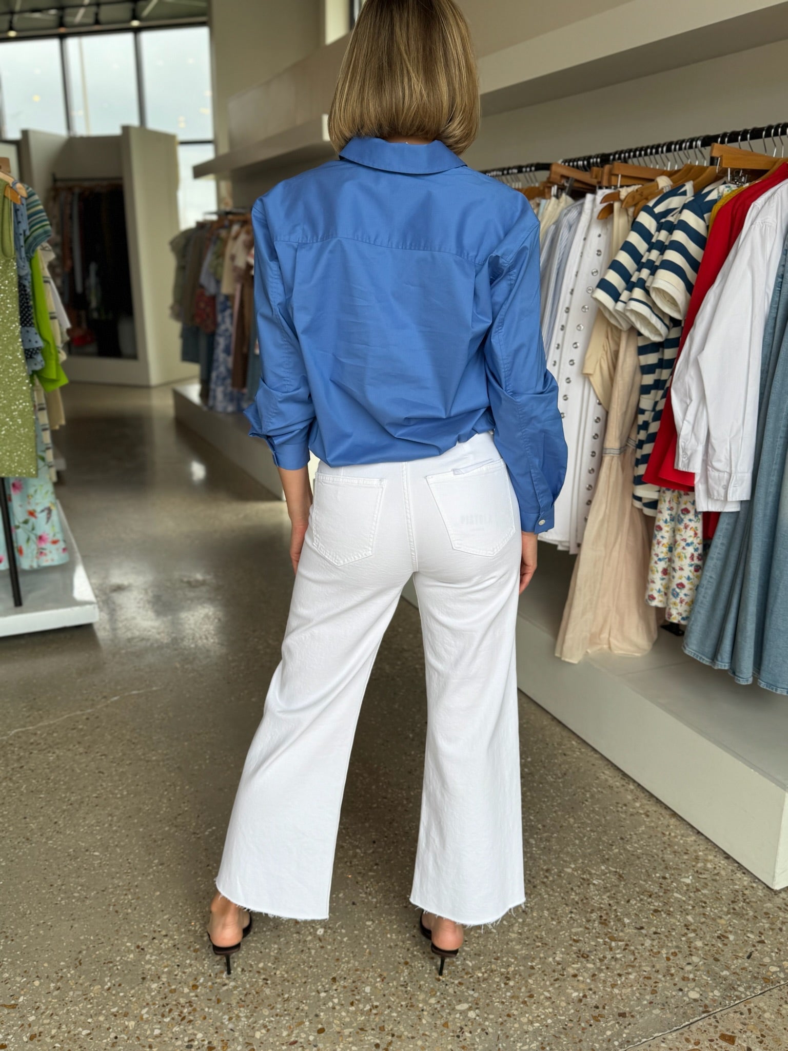 Lake Blue Long Sleeve Romy Top - Amor Lafayette