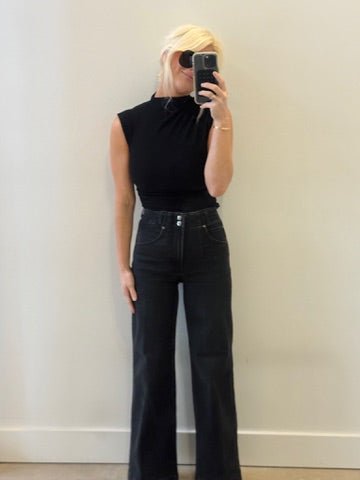 LANA HIGH RISE ULTRA WIDE LEG in Jetset - Amor Lafayette