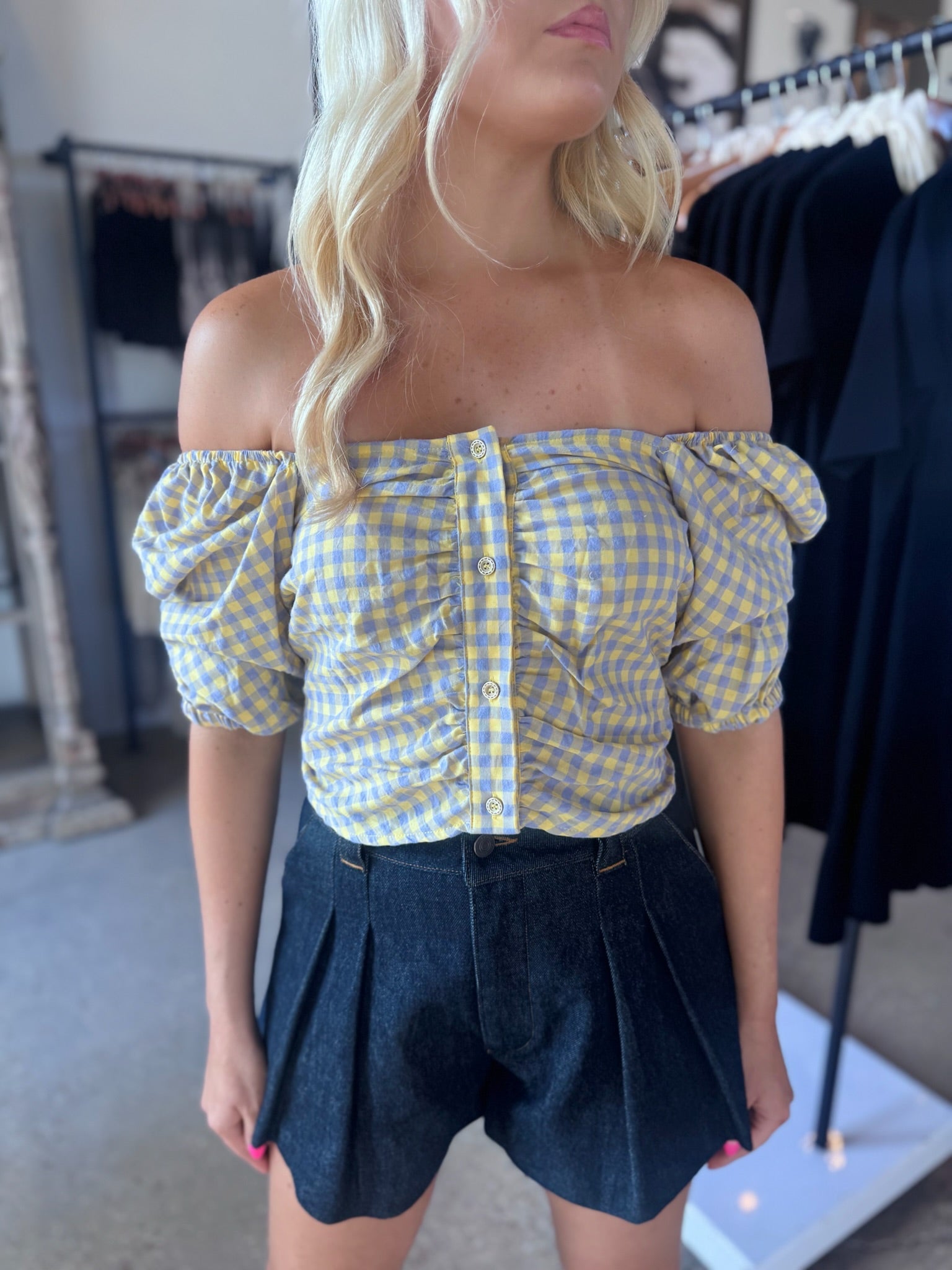Lavender Crop Button Up - Amor Lafayette