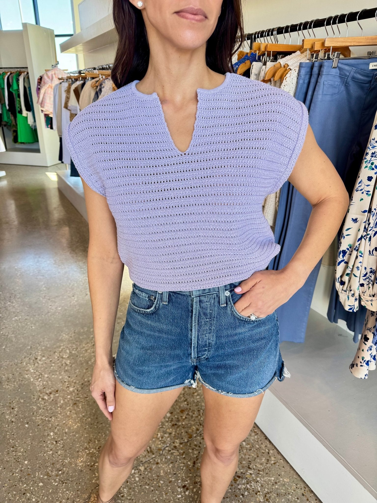 Lavender Harlem Knit Top - Amor Lafayette