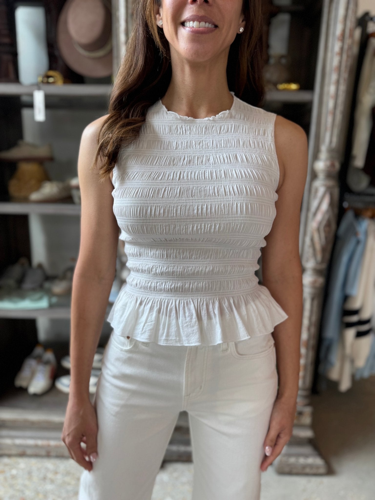 Le Blanc Phoebe Smocked Tank - Amor Lafayette