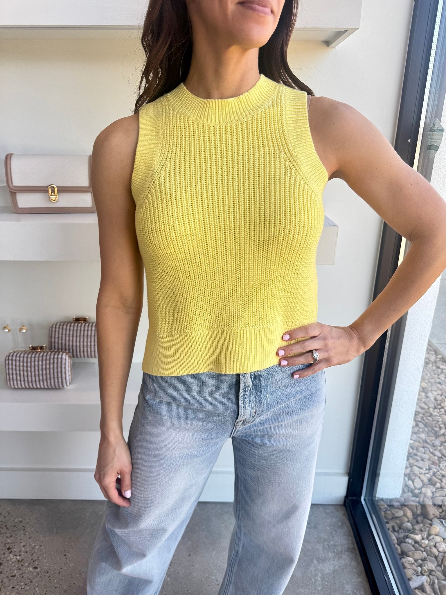 Lemon Meringue Demi Crew Tank - Amor Lafayette