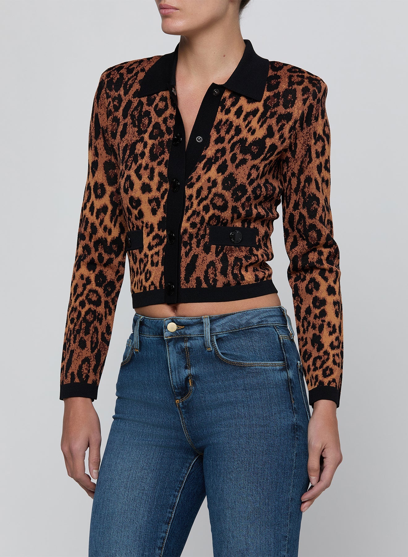 LEOPARD OSIRIS JACQUARRD COLLARD CARDI - Amor Lafayette