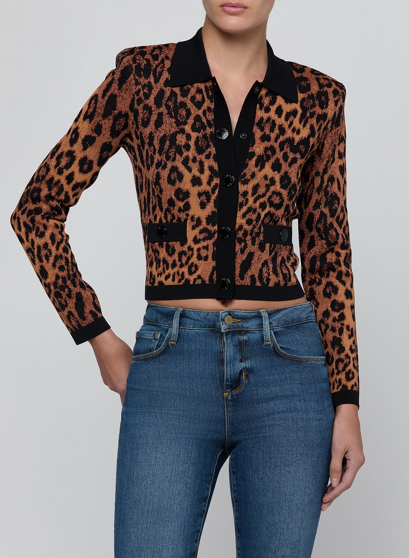 LEOPARD OSIRIS JACQUARRD COLLARD CARDI - Amor Lafayette