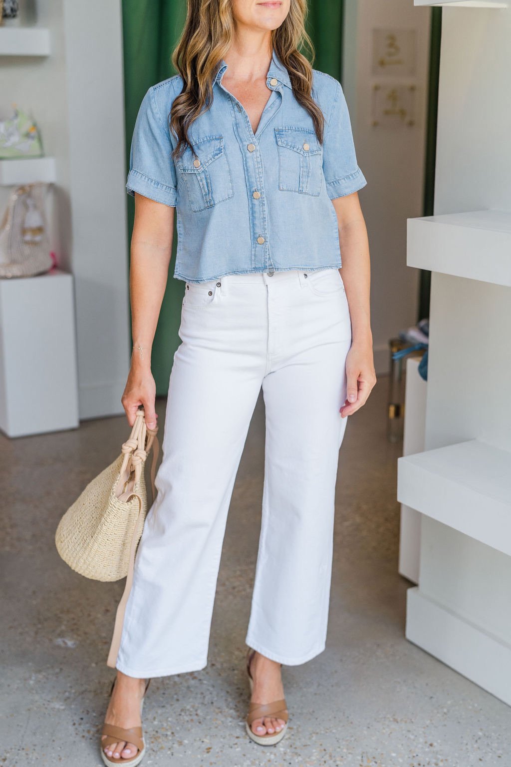 Light Blue Alida Denim Shirt - Amor Lafayette