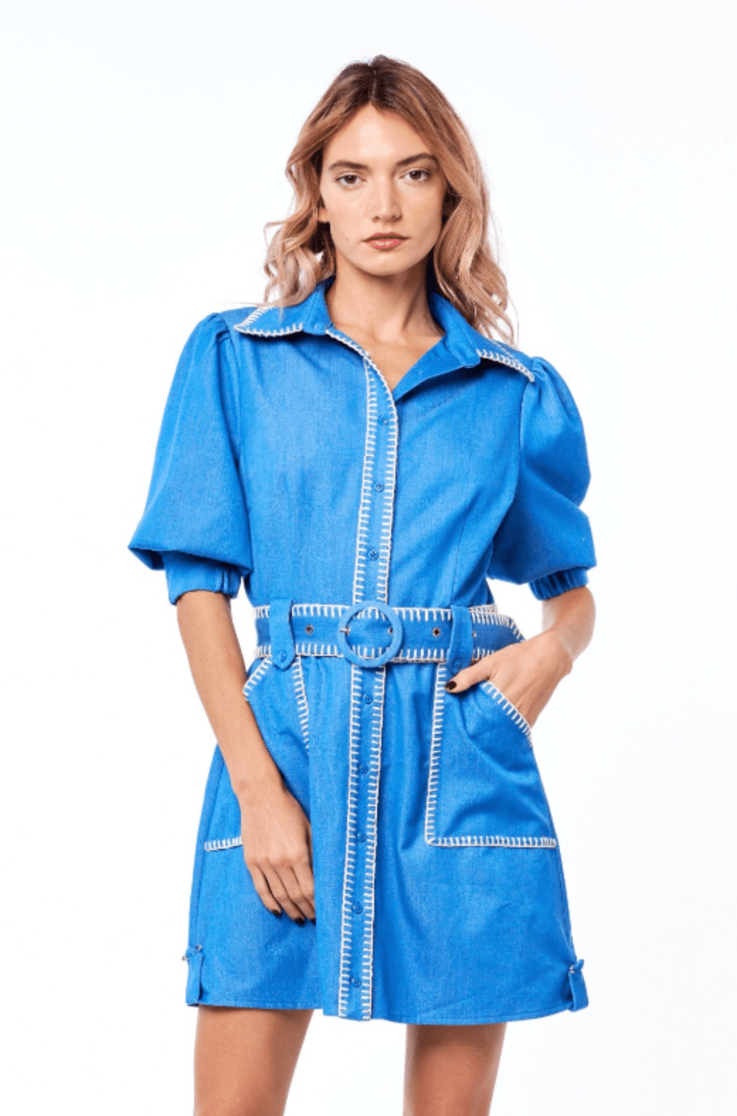 Light Blue Gelso Denim Dress - Amor Lafayette