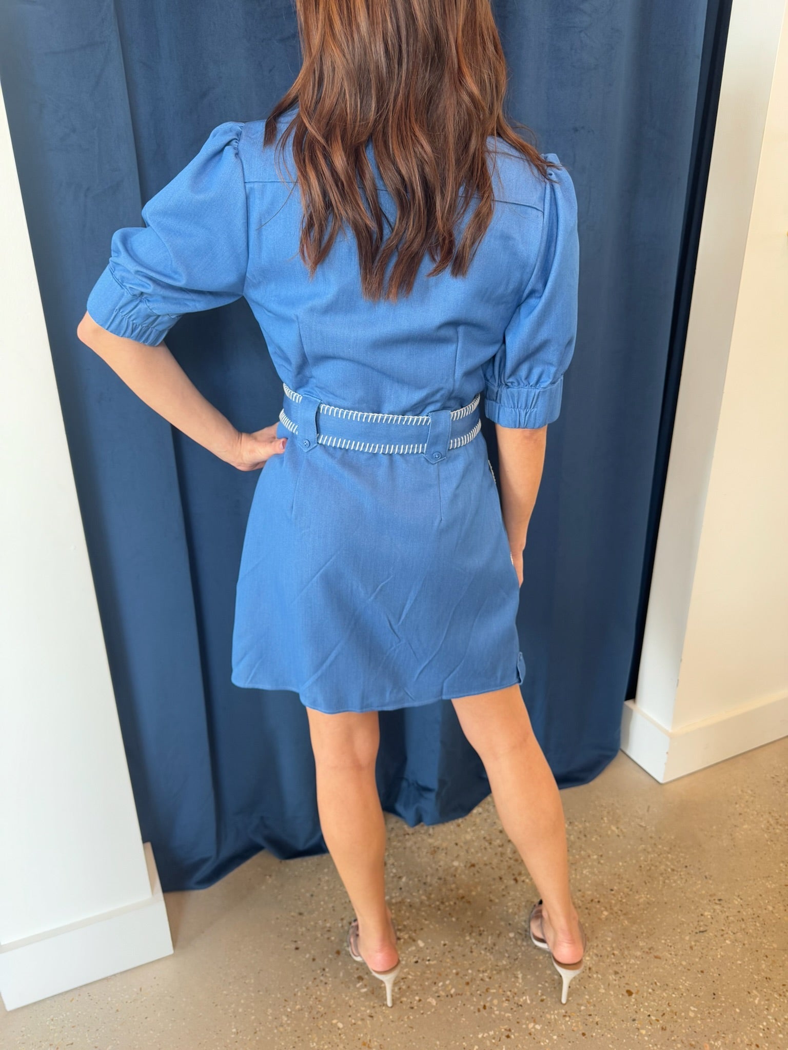 Light Blue Gelso Denim Dress - Amor Lafayette