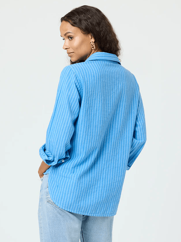 Light Blue Mia Stripe Shirt - Amor Lafayette