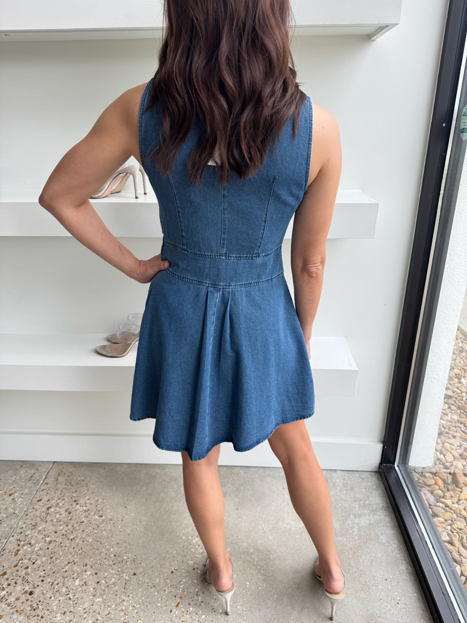 Light Denim Cotton Blend Dress - Amor Lafayette