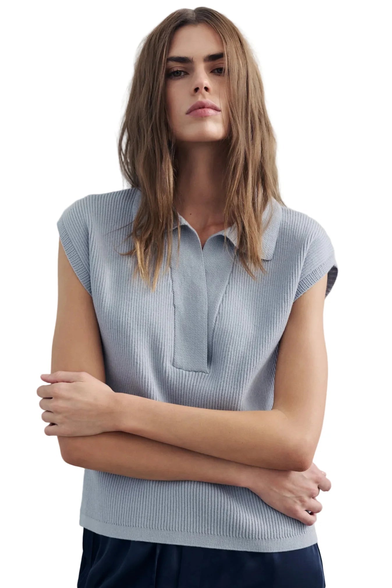Light Grey Blue Roxy Sweater - Amor Lafayette