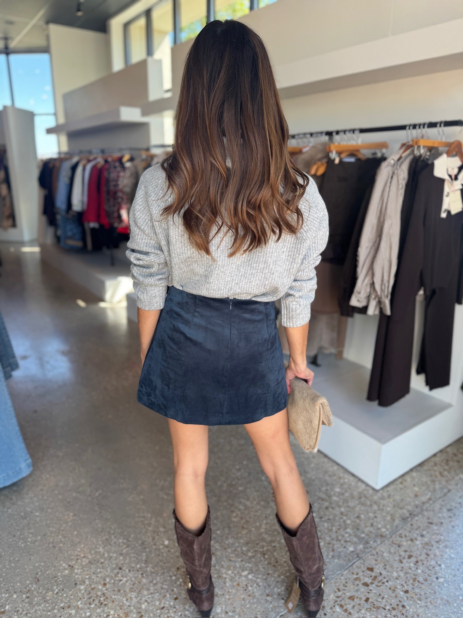 Light Grey Emilia Knit Oversized Pullover - Amor Lafayette