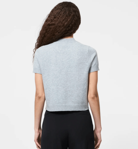 Light Grey Vhari Knit Mock Neck Top - Amor Lafayette