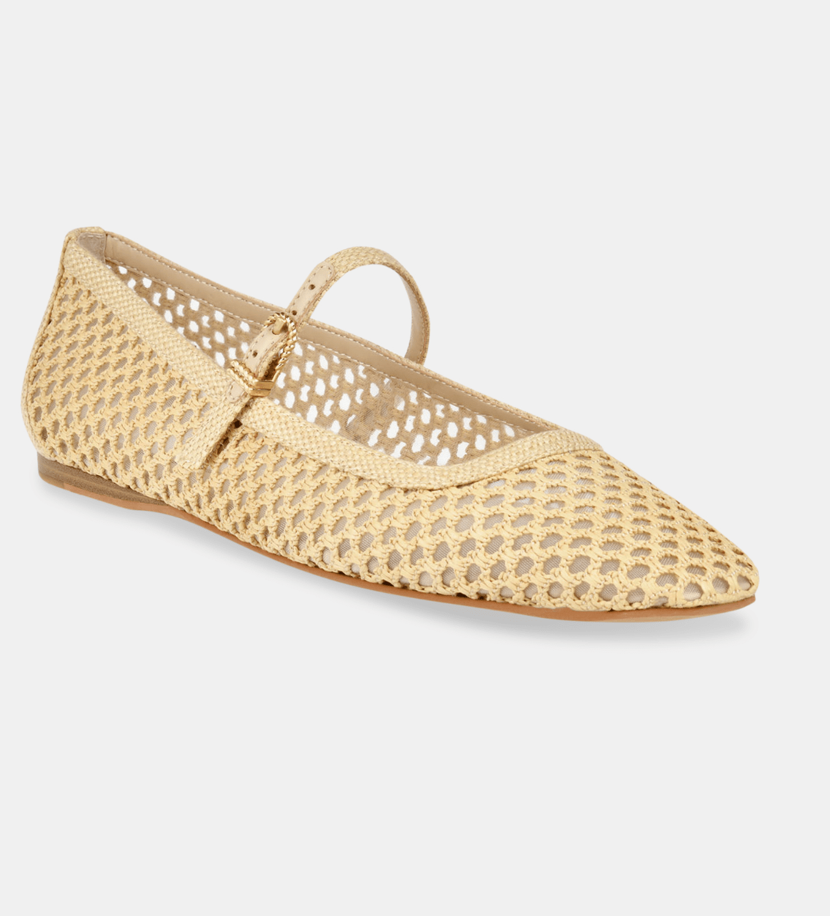 Light Natural Woven Raffia Reyes Flats - Amor Lafayette