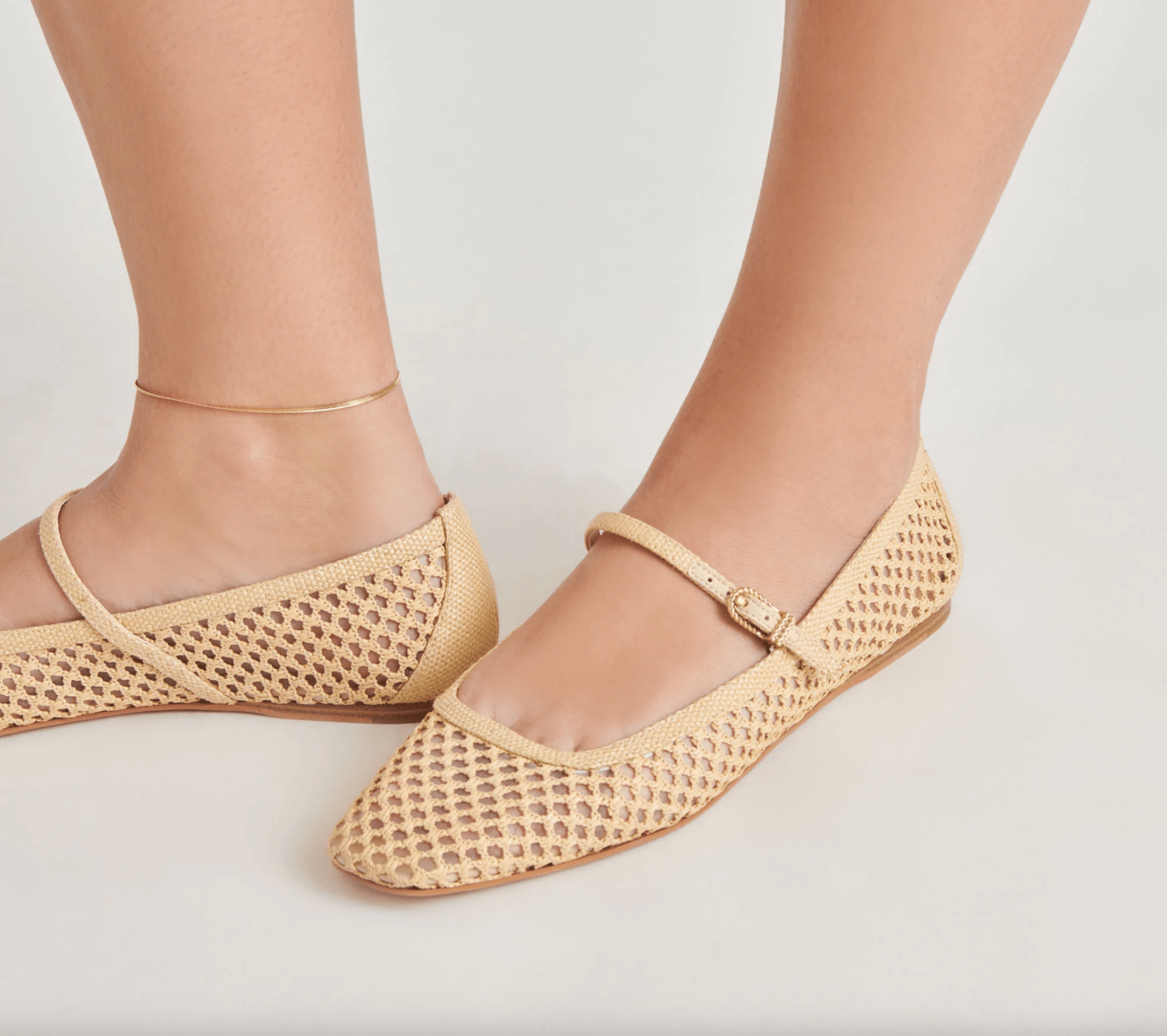 Light Natural Woven Raffia Reyes Flats - Amor Lafayette