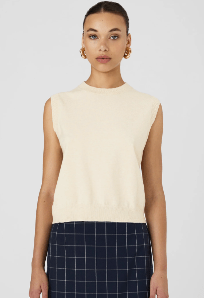 Light Oatmeal Cosysoft Sleevless Vest - Amor Lafayette