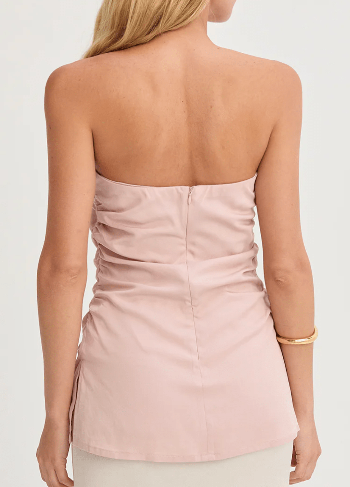 Light Pink Londyn Lyocell Ruched Tube Top - Amor Lafayette
