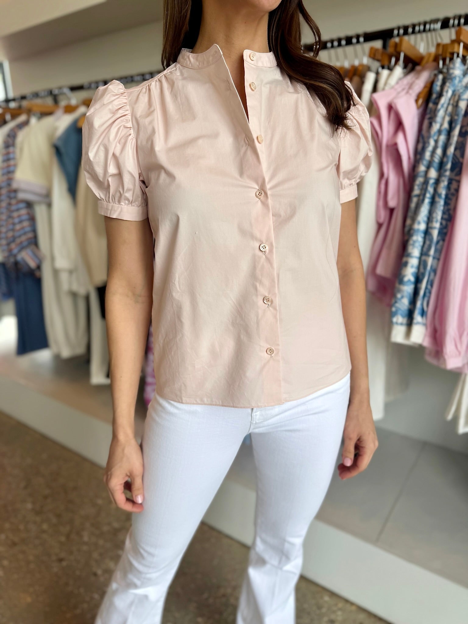 Light Pink The Gathered Top - Amor Lafayette