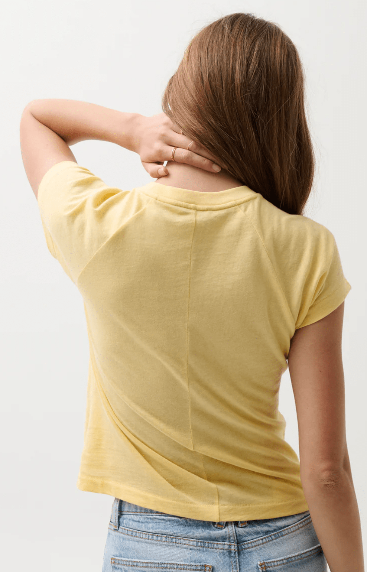 Light Tumeric Ryn Shrunken Raglan Tee - Amor Lafayette