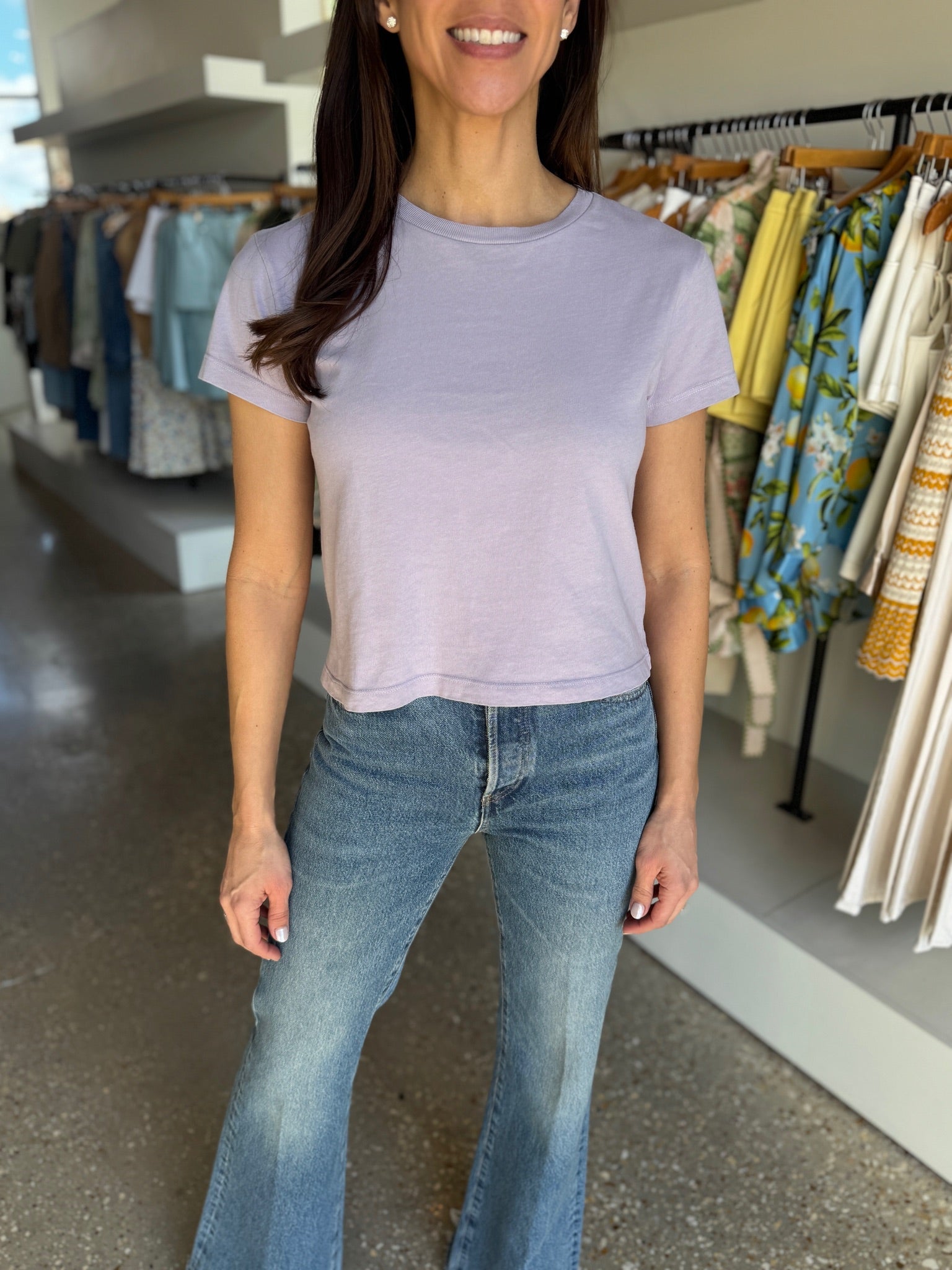 Lilac Adine Shrunken Tee - Amor Lafayette