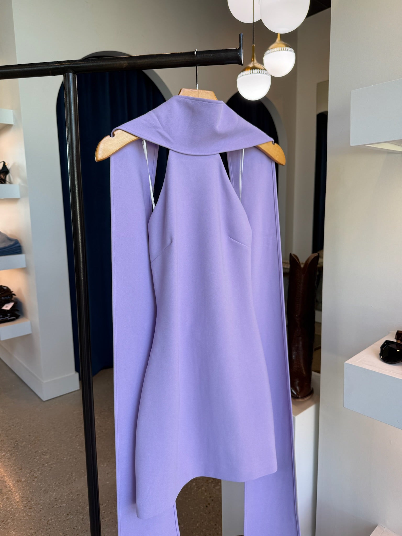 Lilac Mira Halter Mini Dress - Amor Lafayette