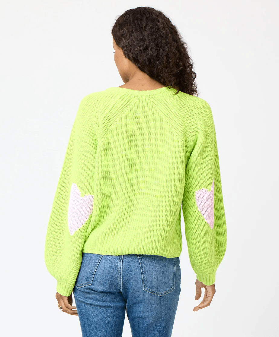 Lime Green Ricki Imperfect Heart Sweater - Amor Lafayette