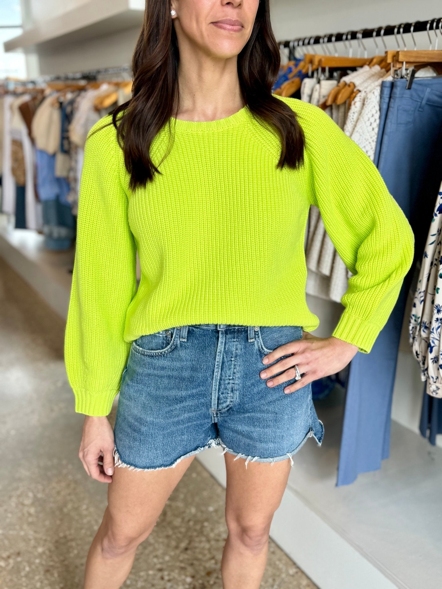 Lime Green Ricki Imperfect Heart Sweater - Amor Lafayette