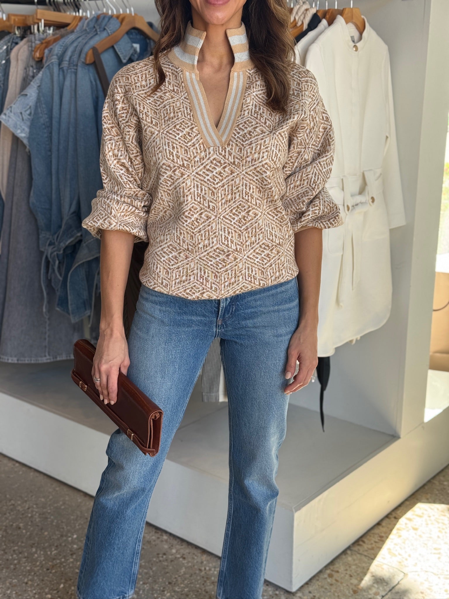Lolli Sweater - Mosaic Monogram - Amor Lafayette