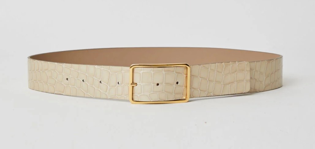 Lt Sand Gold Croc Milla Mod Belt - Amor Lafayette