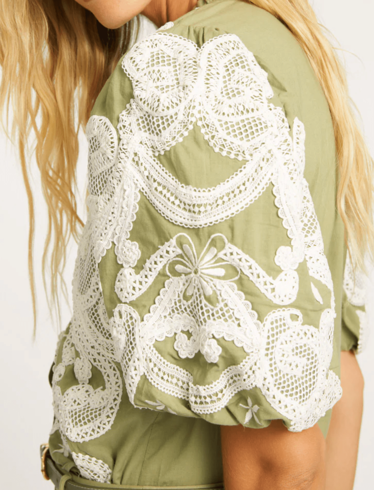 Lucia Sage Embroidery Top - Amor Lafayette