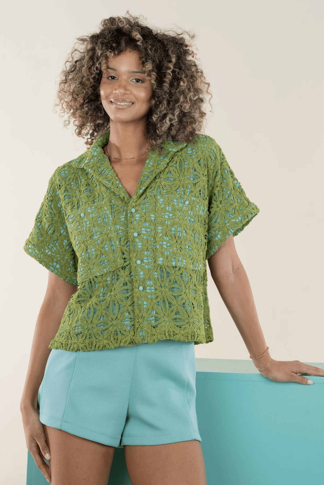 Luna Top In Olive Hour - Amor Lafayette