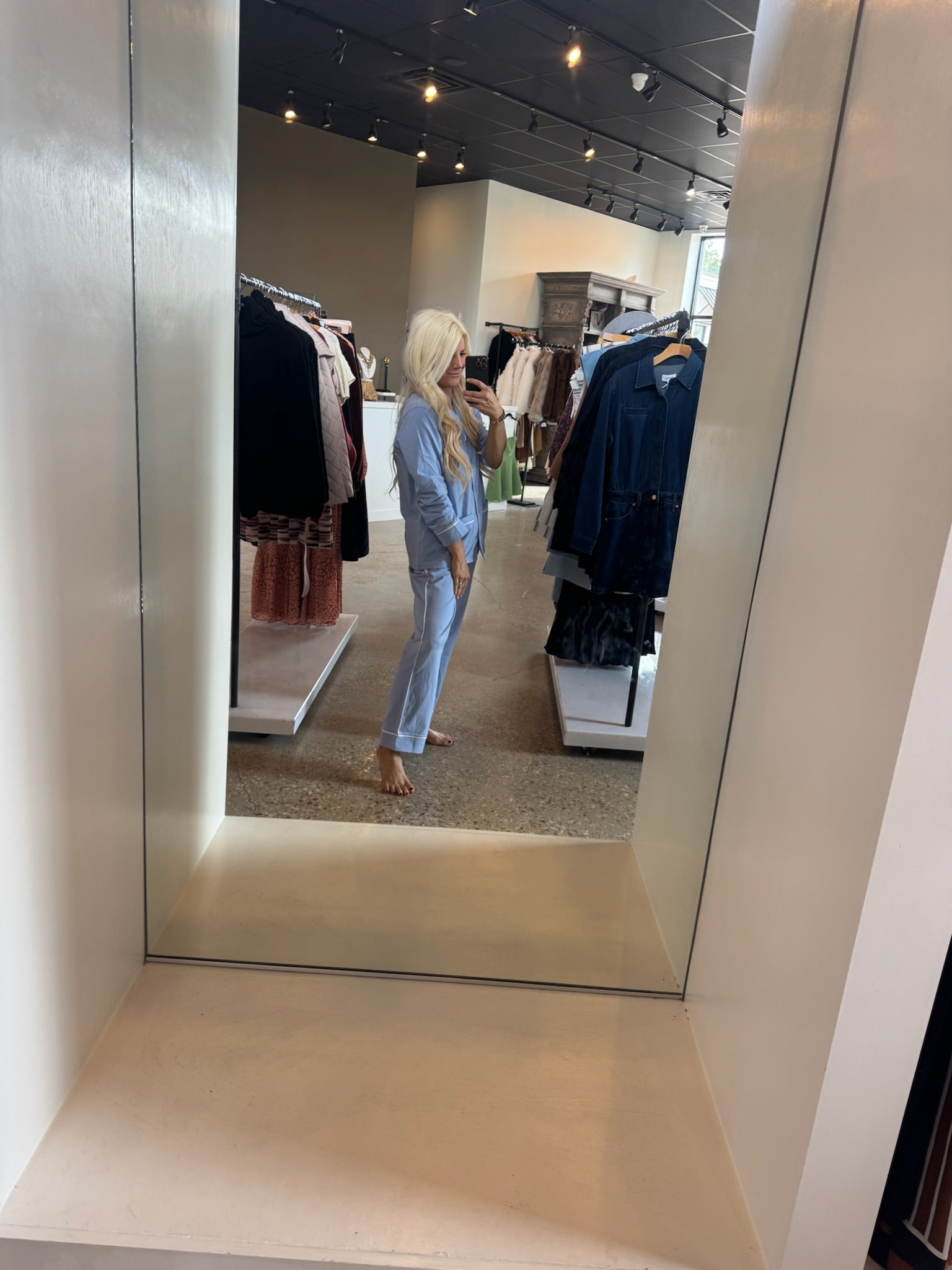 Luxe Stretch Cotton Pajama Set in Dayflower Blue - Amor Lafayette